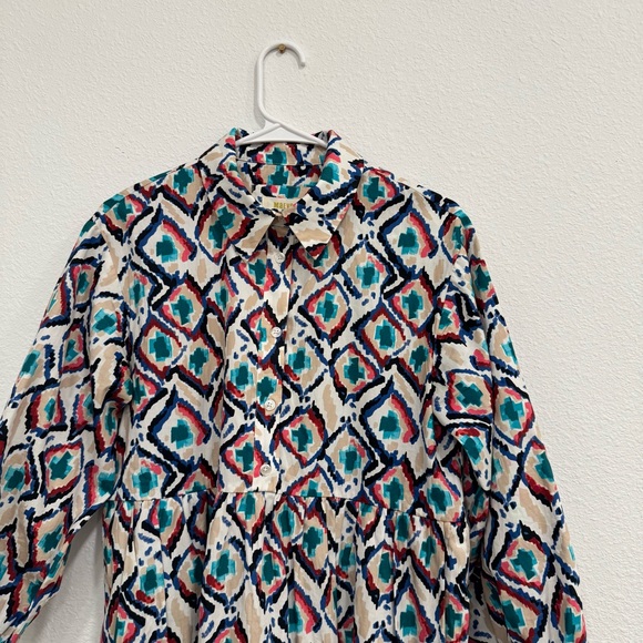 Anthropologie Maeve The Bettina Tiered Cotton Midi Dress Size Small Multi Color - Picture 6 of 13
